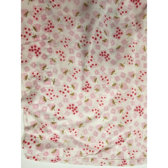 Pink Floral & Strawberry Fabric Pillowcase 1 count 17x27 inch Handmade - Picture 4 of 7